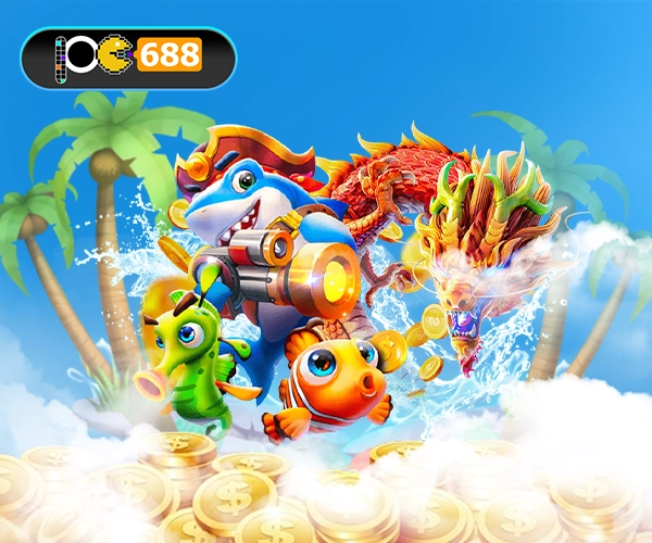 เกมยิงปลา JILI ปลาหลากสีเอฟเฟกต์ระเบิดเหรียญ มีโลโก้ PG688 มุมซ้ายบน ยิงแตกเร็ว มือใหม่ก็ทำกำไรได้ใน 10 นาที